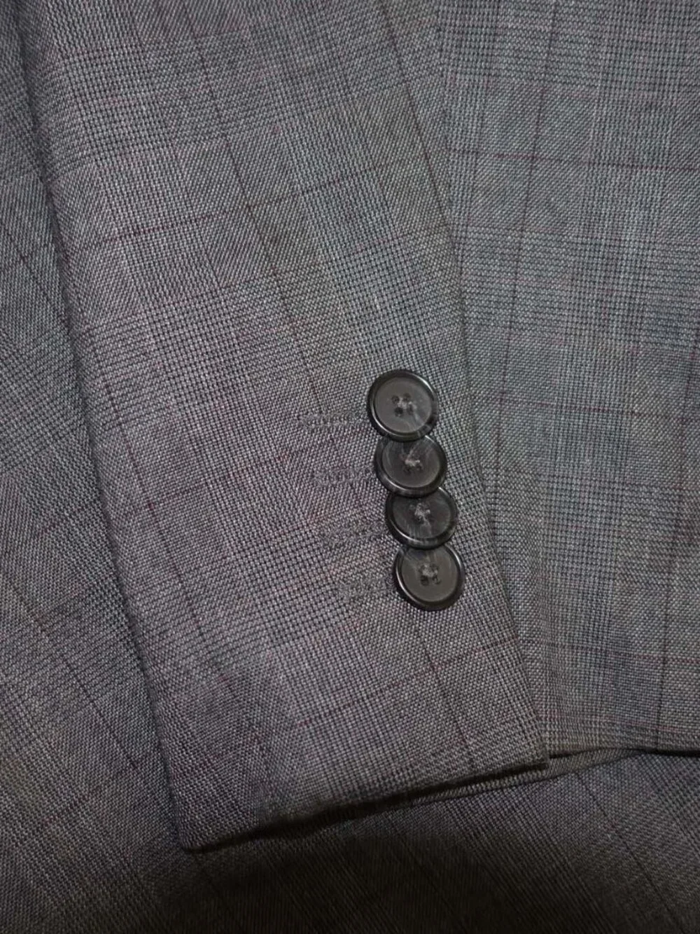 Banana Republic Men's 2 Button Suit Size 44 Regular 34 x 31 Medium Gray Plaid R